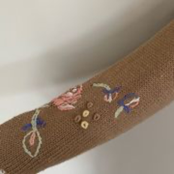 Vintage 90s Gina Peters floral knit embroidered sweater - Picture 3 of 8
